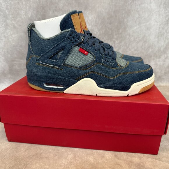 Air Jordan 4 Retro Levi’s NRG – Denim / Sail / Game Red main image 5